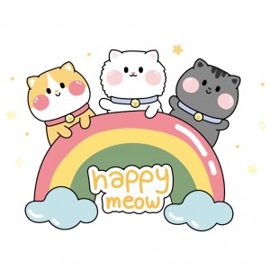 卡通可爱七彩多色猫咪 卡通可爱七彩多色猫咪